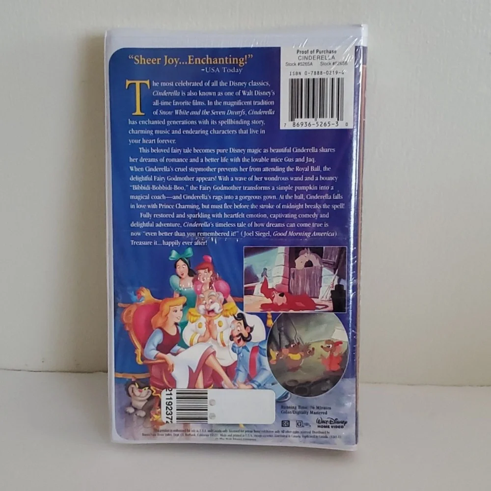 Vintage Disney Cinderella VHS #5265